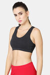 Vstar Cotton Sports Bra With Removable Padding - Charcoal Melange — thumbnail 2